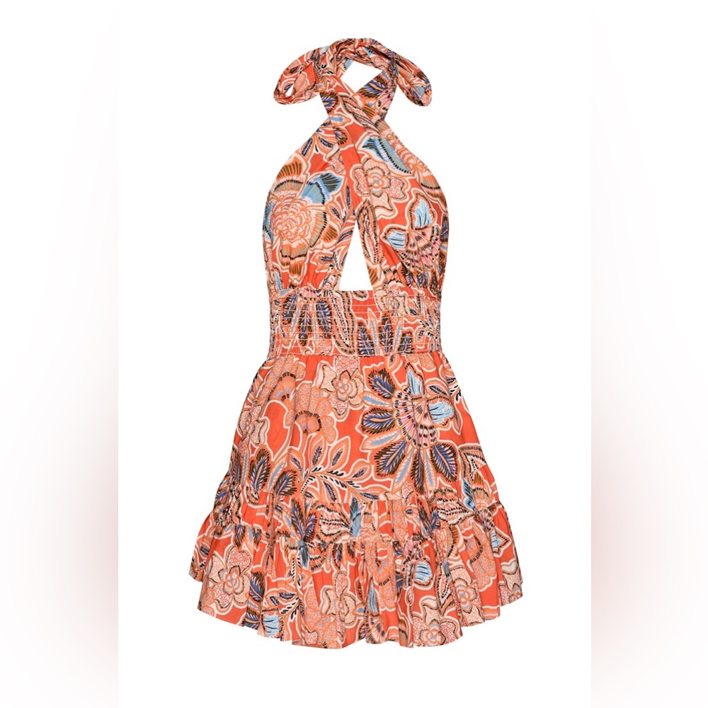 NWT Misa Los Angeles Tula Halter Convertible Mini Dress Tangerina Flora Sz M - Picture 5 of 15